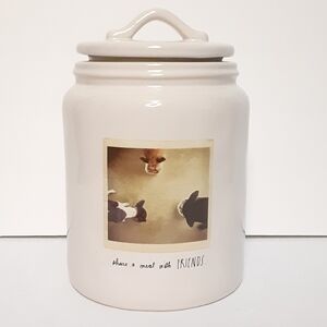 Rae Dunn Dog Canister Treat Container Doggie Treats Share a Treat with Friends